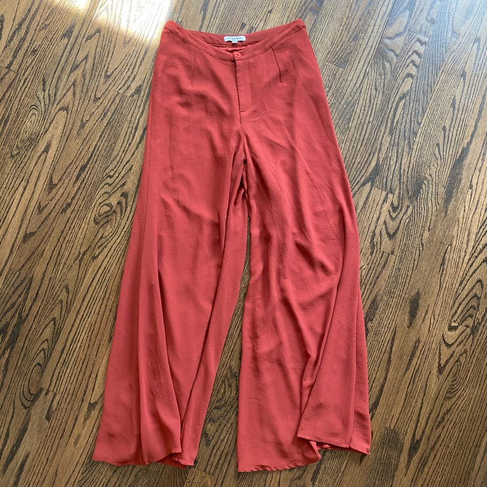 Glamorous Nasty Gal Red Hi Waisted Wide Leg Pants